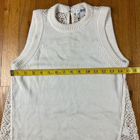 🪦 PAIGE. White Cotton knitted Style Tank Size Small (3 for 30 sale) - Picture 4 of 8